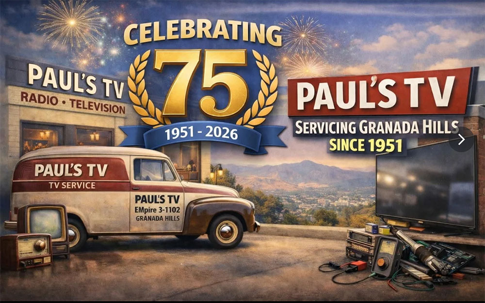 Pauls TV anniversary, old car, old tvs, new flatscreens