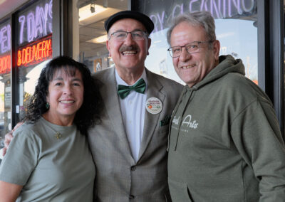 Emilie (Citizen of the Year), John (Honorary Mayor) and Jake (Kenn Cleaners owner)
