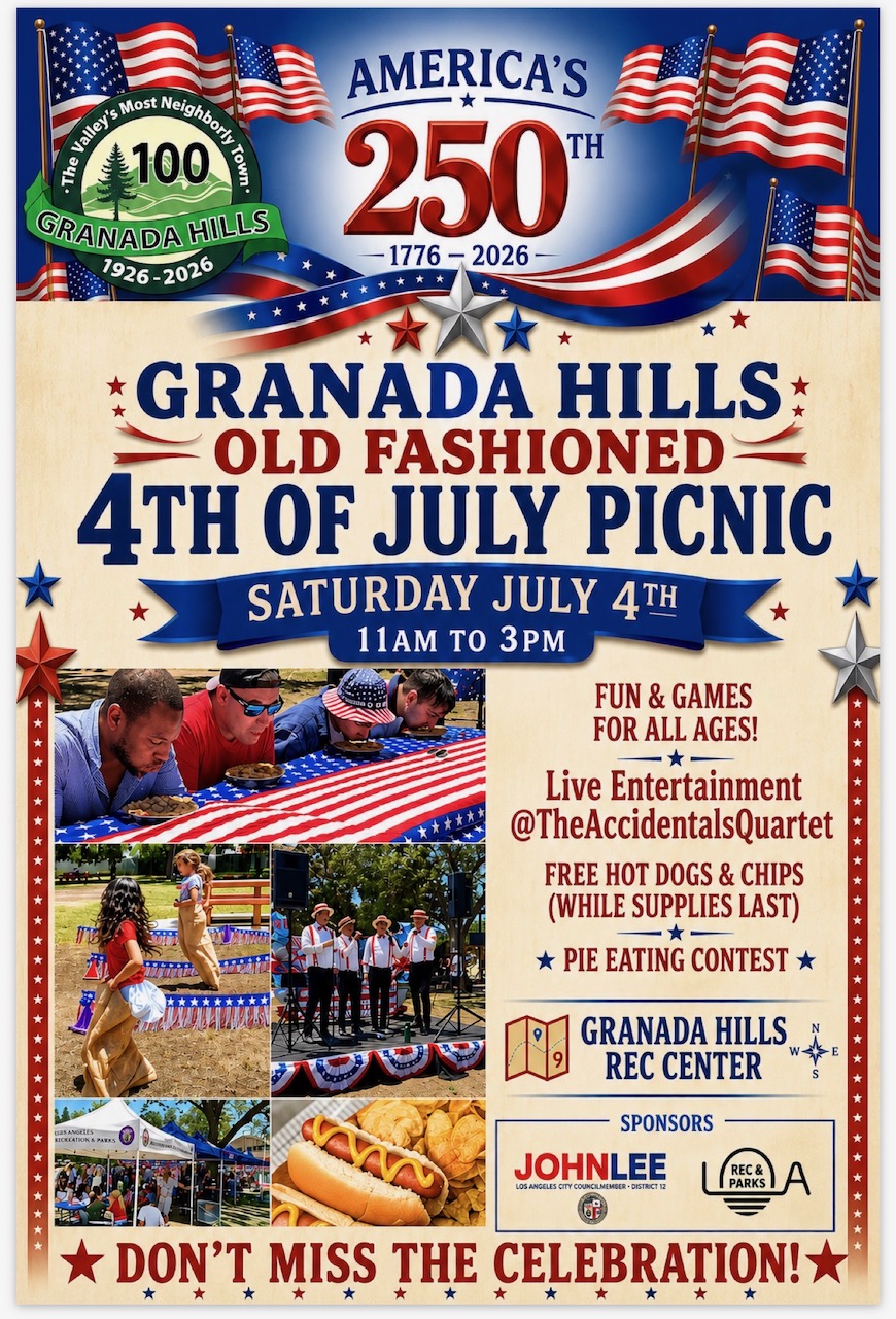 Granada Hills 4th of July Picnic flyer